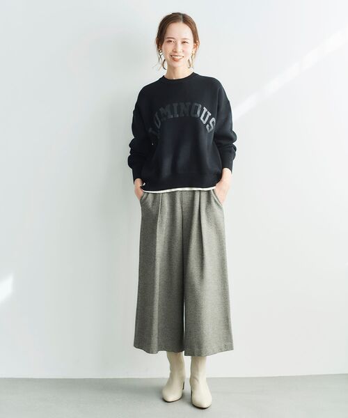 le.coeur blanc（ルクールブラン）の「ツイードライクワイドクロップドパンツ（その他パンツ・レディース・チャコールグレー/ブラック/グレー・38/36）」の19枚目の写真