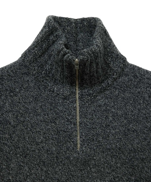 WILD LIFE TAILOR Adam et Rope'（ワイルドテーラーアダムエロペ　）の「【WILD LIFE TAILOR】ローゲージ ハーフジップ スタンドカラーニット（ニット/セーター・メンズ・ライトグレー/チャコールグレー・L/M）」の10枚目の写真