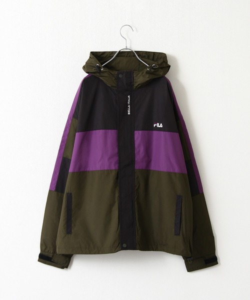 FILA(フィラ)の「【FILA】バイカラーフードライトジャケット(マウンテンパーカー・メンズ・ブラック/ネイビー/カーキ・MEDIUM/LARGE/X-LARGE)」の1枚目の写真