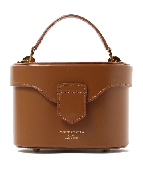 CHRISTIAN VILLA(クリスチャンヴィラ)の「CHRISTIAN VILLA / レザー バニティーバッグ(ハンドバッグ・レディース・ブラック/ブラウン・ONE SIZE)」の2枚目の写真