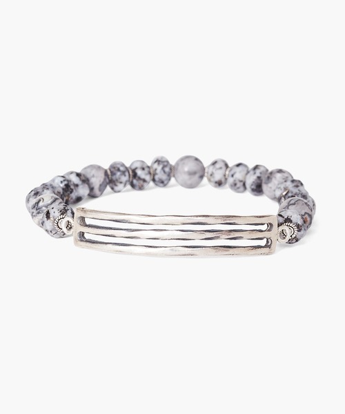 CHAN LUU(チャンルー)の「シルバープレート ブレスレット BSM-6072(ブレスレット・メンズ・グレー/ライトブラウン/ライトグレー/ターコイズブルー・フリー)」の2枚目の写真