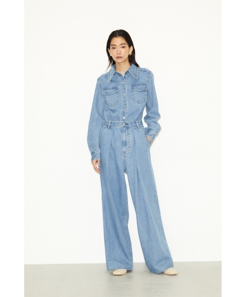 THROW by SLY（スローバイスライ）の「THROW WASHED DENIM SH/デニムシャツ（シャツ/ブラウス・レディース・ライトブルー/ブルー・FREE）」の8枚目の写真
