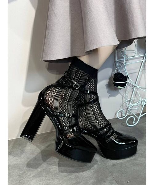 EATME（イートミー）の「レース編みソックス（ソックス/靴下・レディース・オフホワイト/ブラック・FREE）」の4枚目の写真