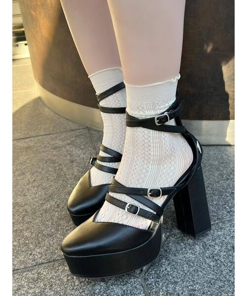 EATME（イートミー）の「レース編みソックス（ソックス/靴下・レディース・オフホワイト/ブラック・FREE）」の5枚目の写真