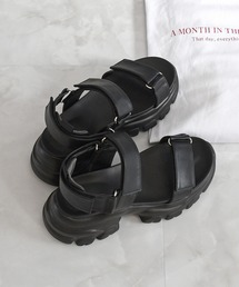 NOFALL | 厚底スニーカーソールベルクロサンダル(サンダル)