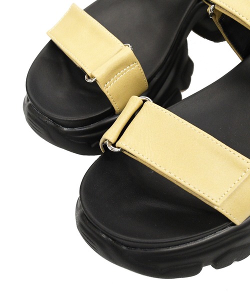 NOFALL（ノーフォール）の「厚底スニーカーソールベルクロサンダル（サンダル・レディース・ベージュ/ホワイト/ブラック/シルバー・S/L/3L/LL/M）」の19枚目の写真