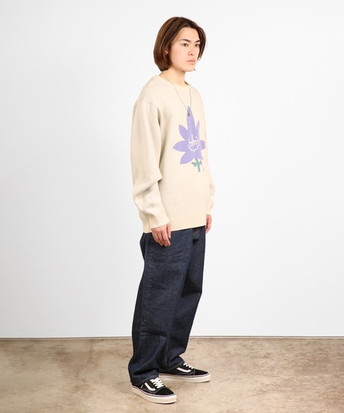 HUF(ハフ)の「PURPLE BUDDY SWEATER / HUF セーター ニット/【PURPLE BUDDY PACK】(ニット/セーター・メンズ・ブラック/ナチュラル・SMALL/MEDIUM/LARGE/X-LARGE)」の6枚目の写真