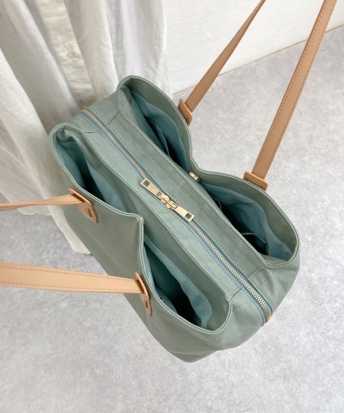 COLDE （コルデ）の「キャンバスボストンバッグ（ボストンバッグ・レディース・チャコールグレー/ベージュ/アイボリー/ミント・FREE）」の5枚目の写真