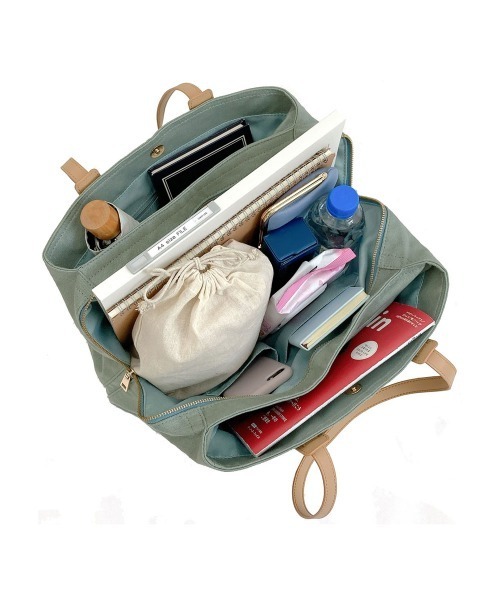 COLDE （コルデ）の「キャンバスボストンバッグ（ボストンバッグ・レディース・チャコールグレー/ベージュ/アイボリー/ミント・FREE）」の6枚目の写真