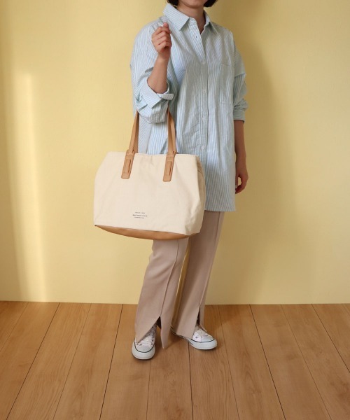 COLDE （コルデ）の「キャンバスボストンバッグ（ボストンバッグ・レディース・チャコールグレー/ベージュ/アイボリー/ミント・FREE）」の14枚目の写真
