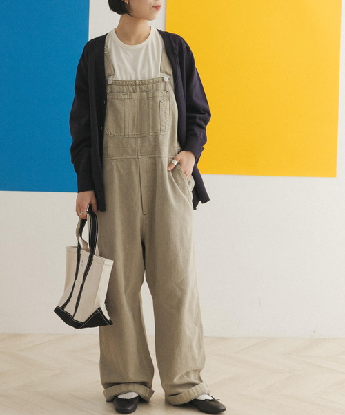 FORK&SPOON（フォークアンドスプーン）の「FORK&SPOON　アップサイクルデニムオーバーオール（サロペット/オーバーオール・レディース・ベージュ/インディゴブルー・ONE）」の2枚目の写真