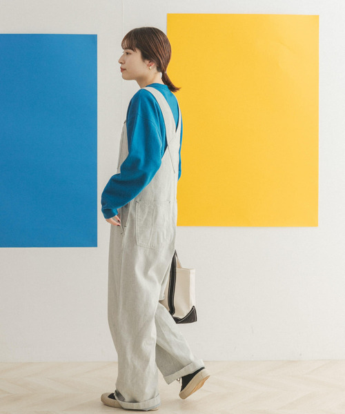 FORK&SPOON（フォークアンドスプーン）の「FORK&SPOON　アップサイクルデニムオーバーオール（サロペット/オーバーオール・レディース・ベージュ/インディゴブルー・ONE）」の6枚目の写真