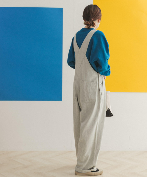 FORK&SPOON（フォークアンドスプーン）の「FORK&SPOON　アップサイクルデニムオーバーオール（サロペット/オーバーオール・レディース・ベージュ/インディゴブルー・ONE）」の8枚目の写真