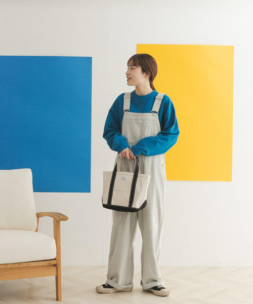 FORK&SPOON（フォークアンドスプーン）の「FORK&SPOON　アップサイクルデニムオーバーオール（サロペット/オーバーオール・レディース・ベージュ/インディゴブルー・ONE）」の10枚目の写真