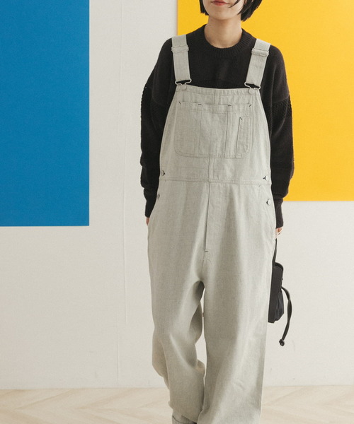 FORK&SPOON（フォークアンドスプーン）の「FORK&SPOON　アップサイクルデニムオーバーオール（サロペット/オーバーオール・レディース・ベージュ/インディゴブルー・ONE）」の11枚目の写真
