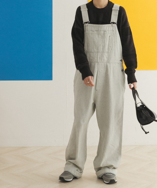 FORK&SPOON（フォークアンドスプーン）の「FORK&SPOON　アップサイクルデニムオーバーオール（サロペット/オーバーオール・レディース・ベージュ/インディゴブルー・ONE）」の12枚目の写真