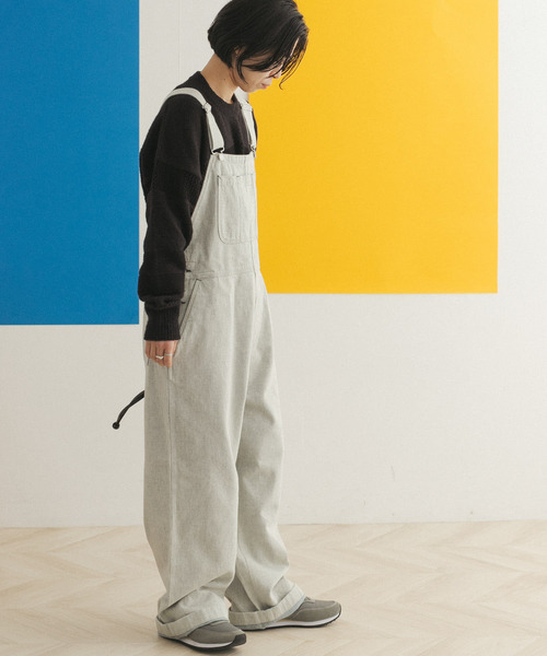 FORK&SPOON（フォークアンドスプーン）の「FORK&SPOON　アップサイクルデニムオーバーオール（サロペット/オーバーオール・レディース・ベージュ/インディゴブルー・ONE）」の14枚目の写真