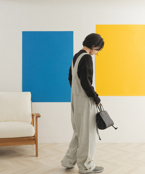 FORK&SPOON（フォークアンドスプーン）の「FORK&SPOON　アップサイクルデニムオーバーオール（サロペット/オーバーオール・レディース・ベージュ/インディゴブルー・ONE）」の18枚目の写真