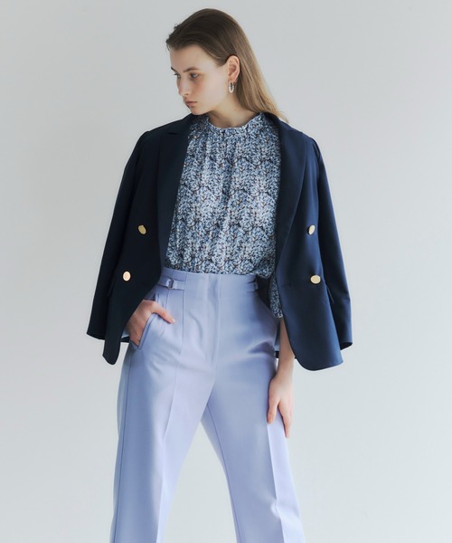 YECCA VECCA（イェッカヴェッカ）の「P.金釦テーラードジャケット　＊◆（テーラードジャケット・レディース・ネイビー/グレイッシュベージュ・FREE）」の3枚目の写真