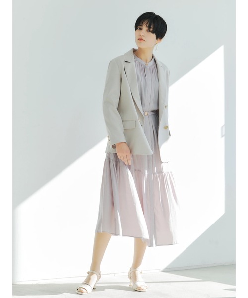 YECCA VECCA（イェッカヴェッカ）の「P.金釦テーラードジャケット　＊◆（テーラードジャケット・レディース・ネイビー/グレイッシュベージュ・FREE）」の6枚目の写真