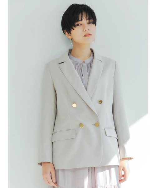 YECCA VECCA（イェッカヴェッカ）の「P.金釦テーラードジャケット　＊◆（テーラードジャケット・レディース・ネイビー/グレイッシュベージュ・FREE）」の15枚目の写真