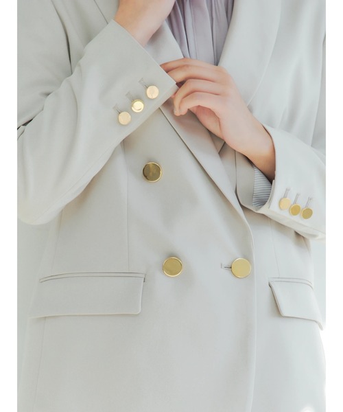 YECCA VECCA（イェッカヴェッカ）の「P.金釦テーラードジャケット　＊◆（テーラードジャケット・レディース・ネイビー/グレイッシュベージュ・FREE）」の17枚目の写真
