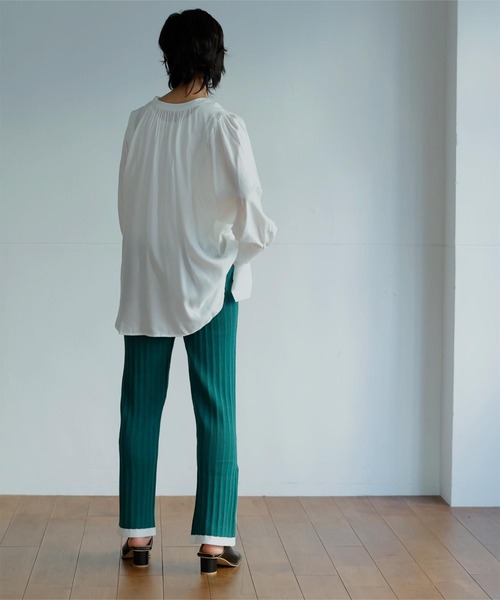 miette（ミエット）の「配色ﾗｲﾝｽﾘｯﾄﾘﾌﾞﾊﾟﾝﾂ（その他パンツ・レディース・グリーン/ブラック・FREE）」の10枚目の写真