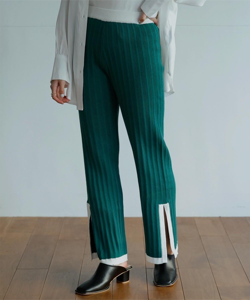 miette（ミエット）の「配色ﾗｲﾝｽﾘｯﾄﾘﾌﾞﾊﾟﾝﾂ（その他パンツ・レディース・グリーン/ブラック・FREE）」の11枚目の写真