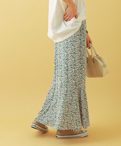 libelle more（リベル モア）の「デイジー柄マーメイドスカート（スカート・レディース・ブラック/ブラウン/グリーン・M）」の3枚目の写真