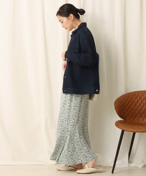 libelle more（リベル モア）の「デイジー柄マーメイドスカート（スカート・レディース・ブラック/ブラウン/グリーン・M）」の9枚目の写真