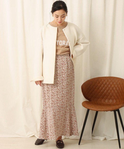 libelle more（リベル モア）の「デイジー柄マーメイドスカート（スカート・レディース・ブラック/ブラウン/グリーン・M）」の4枚目の写真