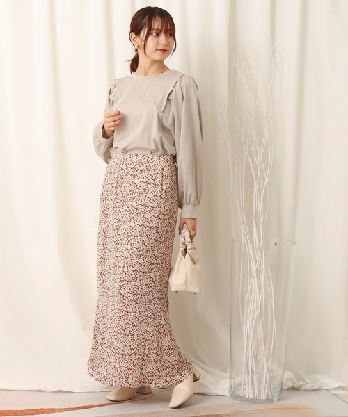 libelle more（リベル モア）の「デイジー柄マーメイドスカート（スカート・レディース・ブラック/ブラウン/グリーン・M）」の6枚目の写真