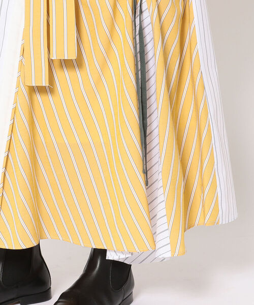 AULA AILA(アウラアイラ)の「【別注】AULA AILA/アウラアイラ/ストライプ コンビスカート(スカート・レディース・イエロー・FREE)」の8枚目の写真