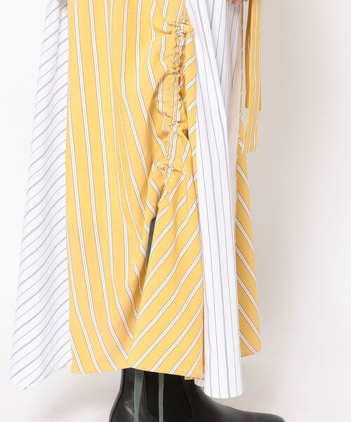 AULA AILA(アウラアイラ)の「【別注】AULA AILA/アウラアイラ/ストライプ コンビスカート(スカート・レディース・イエロー・FREE)」の9枚目の写真
