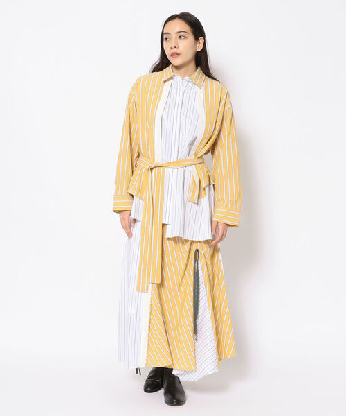 AULA AILA(アウラアイラ)の「【別注】AULA AILA/アウラアイラ/ストライプ コンビスカート(スカート・レディース・イエロー・FREE)」の10枚目の写真