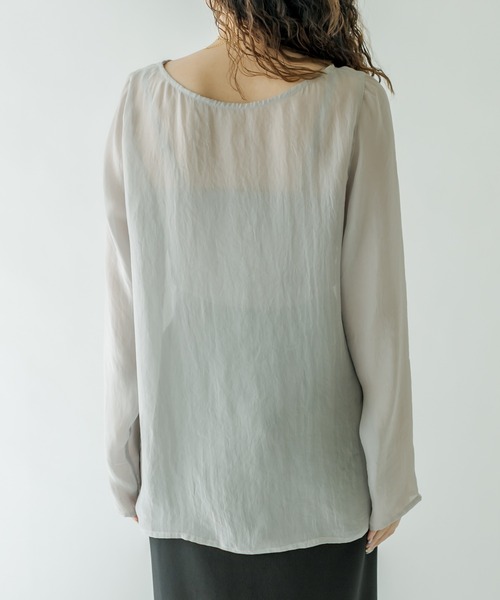 mystic（ミスティック）の「シアープルオーバー（Tシャツ/カットソー・レディース・グレー/アイボリー/オフホワイト・FREE）」の12枚目の写真