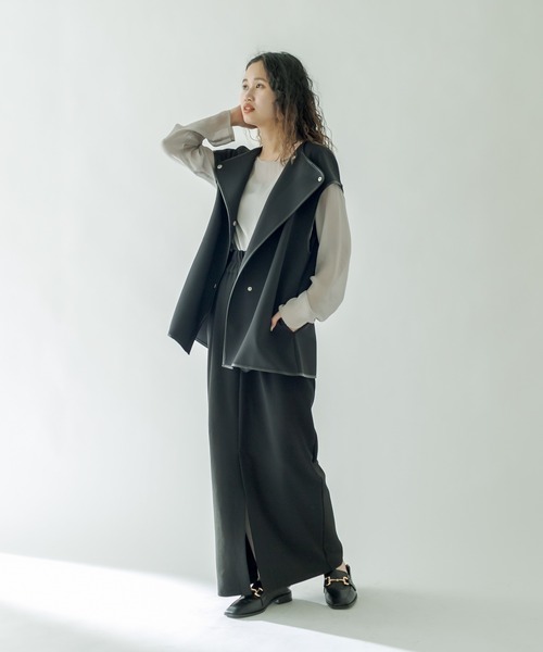 mystic（ミスティック）の「シアープルオーバー（Tシャツ/カットソー・レディース・グレー/アイボリー/オフホワイト・FREE）」の4枚目の写真