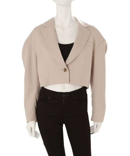 MURUA(ムルーア)の「パウダーツイルショートジャケット【セットアップ着用可能】(テーラードジャケット・レディース・ブラック/ベージュ/ブラウン/その他1・FREE)」の12枚目の写真