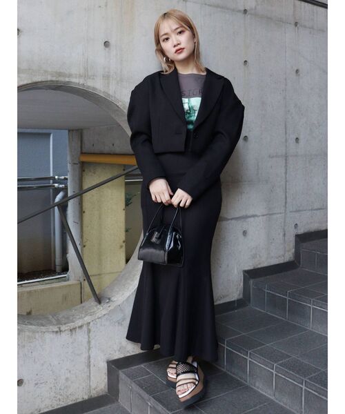 MURUA(ムルーア)の「パウダーツイルショートジャケット【セットアップ着用可能】(テーラードジャケット・レディース・ブラック/ベージュ/ブラウン/その他1・FREE)」の20枚目の写真