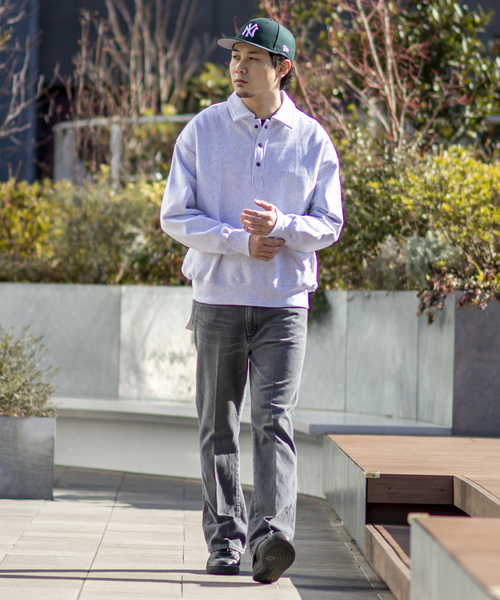 JOINT WORKS（ジョイントワークス）の「J-HALF SNAP SWEAT プルオーバー（スウェット・メンズ・ホワイト/グリーン・MEDIUM/LARGE）」の3枚目の写真