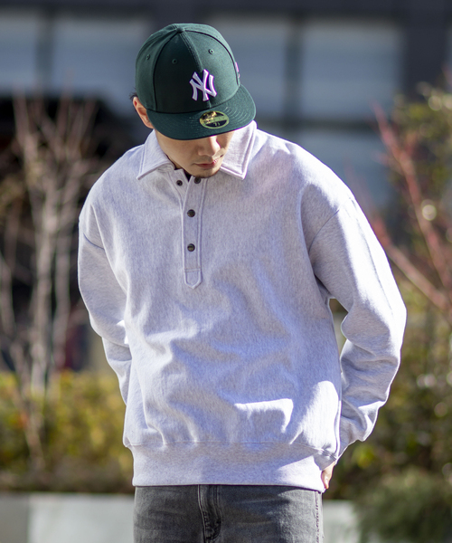 JOINT WORKS（ジョイントワークス）の「J-HALF SNAP SWEAT プルオーバー（スウェット・メンズ・ホワイト/グリーン・MEDIUM/LARGE）」の6枚目の写真