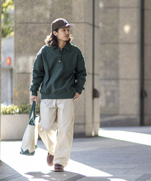 JOINT WORKS（ジョイントワークス）の「J-HALF SNAP SWEAT プルオーバー（スウェット・メンズ・ホワイト/グリーン・MEDIUM/LARGE）」の7枚目の写真