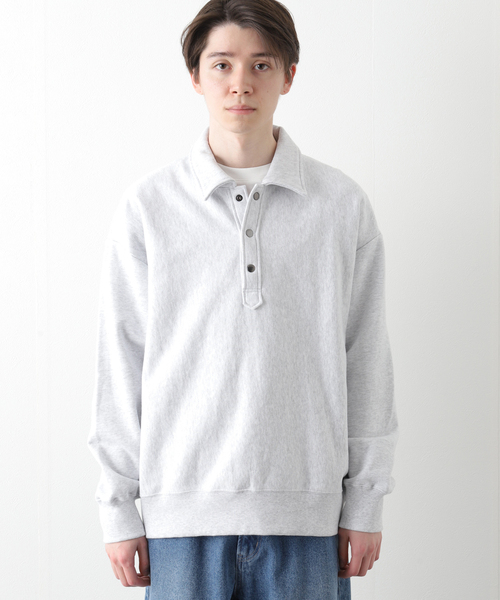 JOINT WORKS（ジョイントワークス）の「J-HALF SNAP SWEAT プルオーバー（スウェット・メンズ・ホワイト/グリーン・MEDIUM/LARGE）」の11枚目の写真