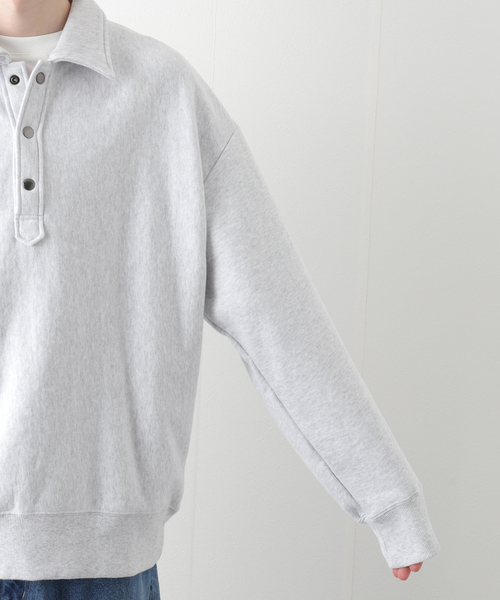 JOINT WORKS（ジョイントワークス）の「J-HALF SNAP SWEAT プルオーバー（スウェット・メンズ・ホワイト/グリーン・MEDIUM/LARGE）」の16枚目の写真