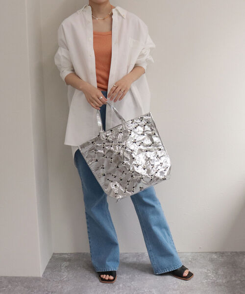 Casselini(キャセリーニ)の「【CASSELINI/キャセリーニ】シアー刺繍シートBAG(トートバッグ・レディース・シルバー/クリア・FREE)」の7枚目の写真