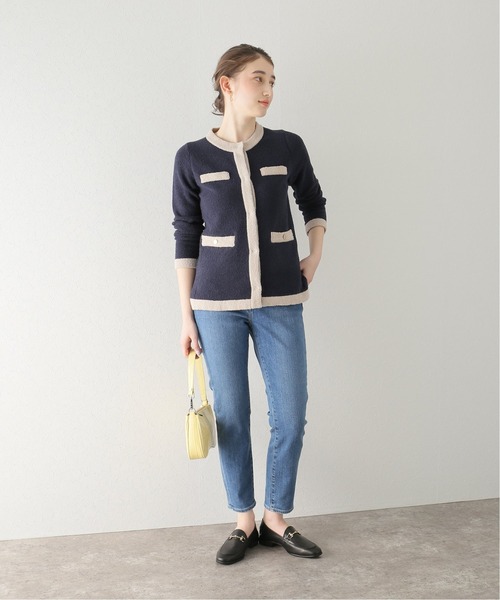 La TOTALITE(ラトータリテ)の「ブークレーカーディガン(カーディガン/ボレロ・レディース・ピンク/アイボリー/ダークブルー・FREE)」の7枚目の写真