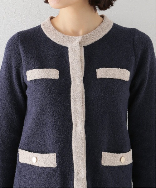 La TOTALITE(ラトータリテ)の「ブークレーカーディガン(カーディガン/ボレロ・レディース・ピンク/アイボリー/ダークブルー・FREE)」の5枚目の写真