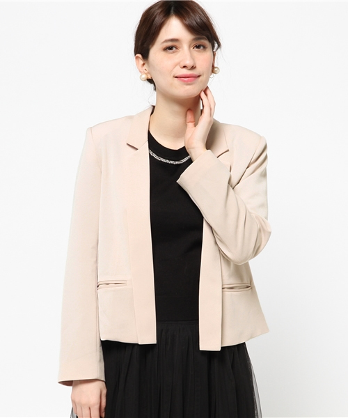 ROSE BUD(ローズバッド)の「LJ-15105 TAILORED SHORT JACKET(テーラードジャケット・レディース・ブラック/ベージュ系その他・ONE SIZE)」の2枚目の写真