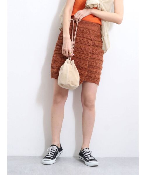 Ungrid（アングリッド）の「ニットラップミニスカート（スカート・レディース・アイボリー/グリーン系その他/ブラウン・FREE）」の21枚目の写真