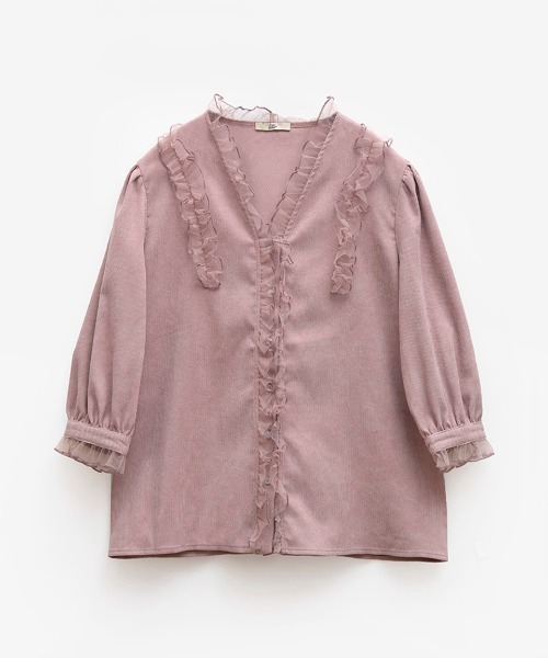 lissi Boutique(リージーブティック)の「【lissi Boutique】チュールレースブラウス(シャツ/ブラウス・レディース・ピンク・FREE)」の2枚目の写真